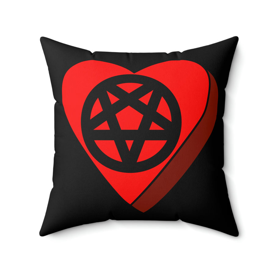 Pentagram Candy Heart Throw Pillow