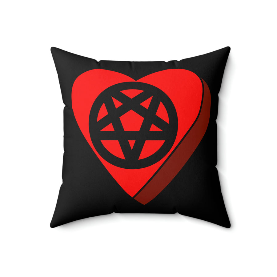 Pentagram Candy Heart Throw Pillow