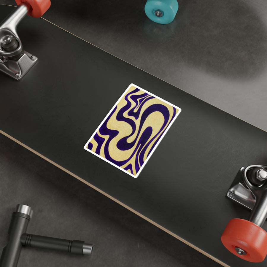 Purple & Gold Trippy Lines Stickers