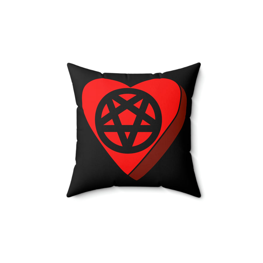 Pentagram Candy Heart Throw Pillow