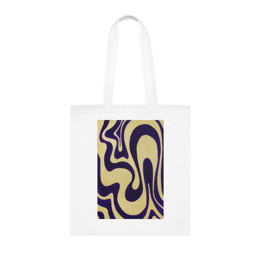 Purple & Gold Trippy Lines Tote Bag