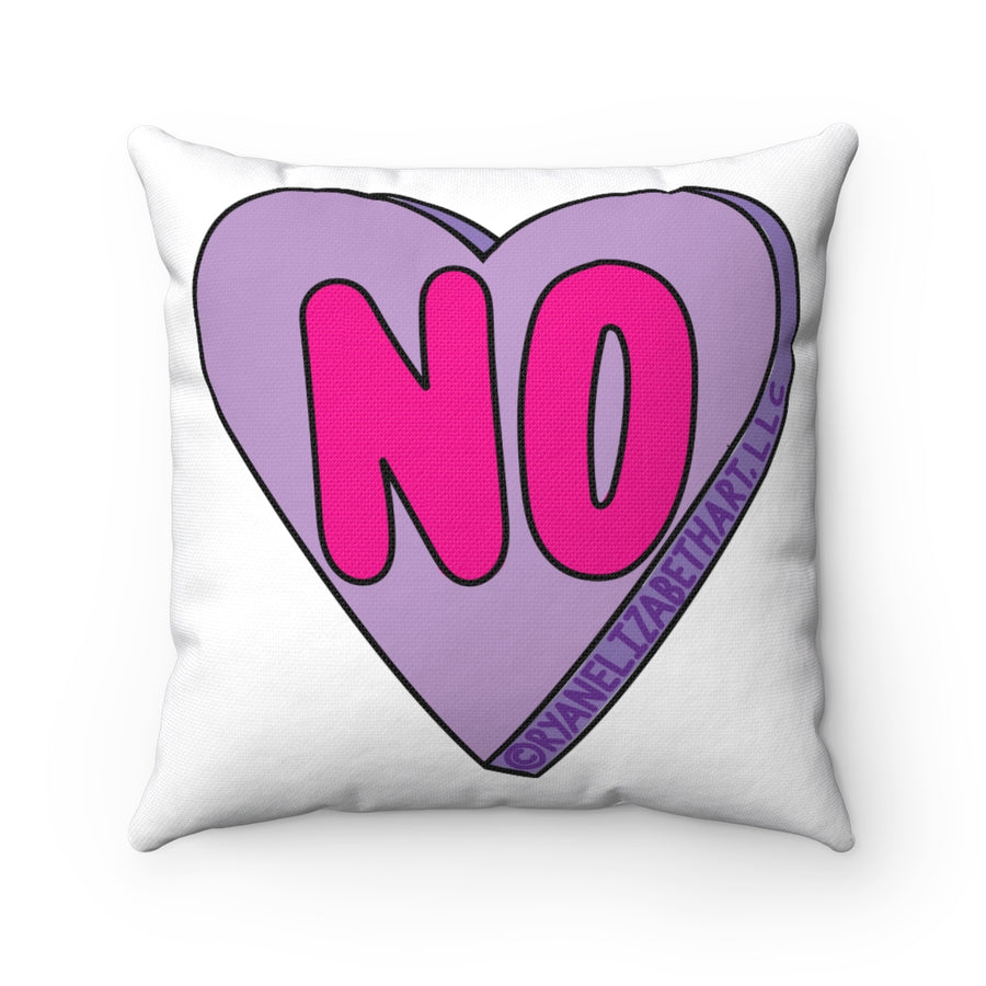 No Candy Heart Throw Pillow