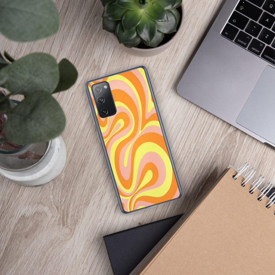 Orange, Yellow & Pink Trippy Lines Samsung Case
