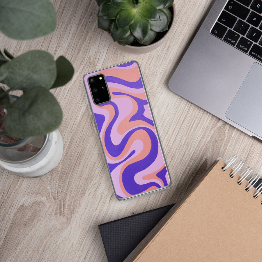 Purple, orange & Pink Trippy Lines Samsung Case