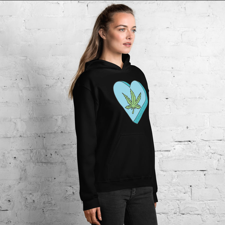 Weed Leaf Candy Heart Hoodie