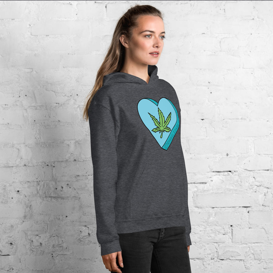 Weed Leaf Candy Heart Hoodie