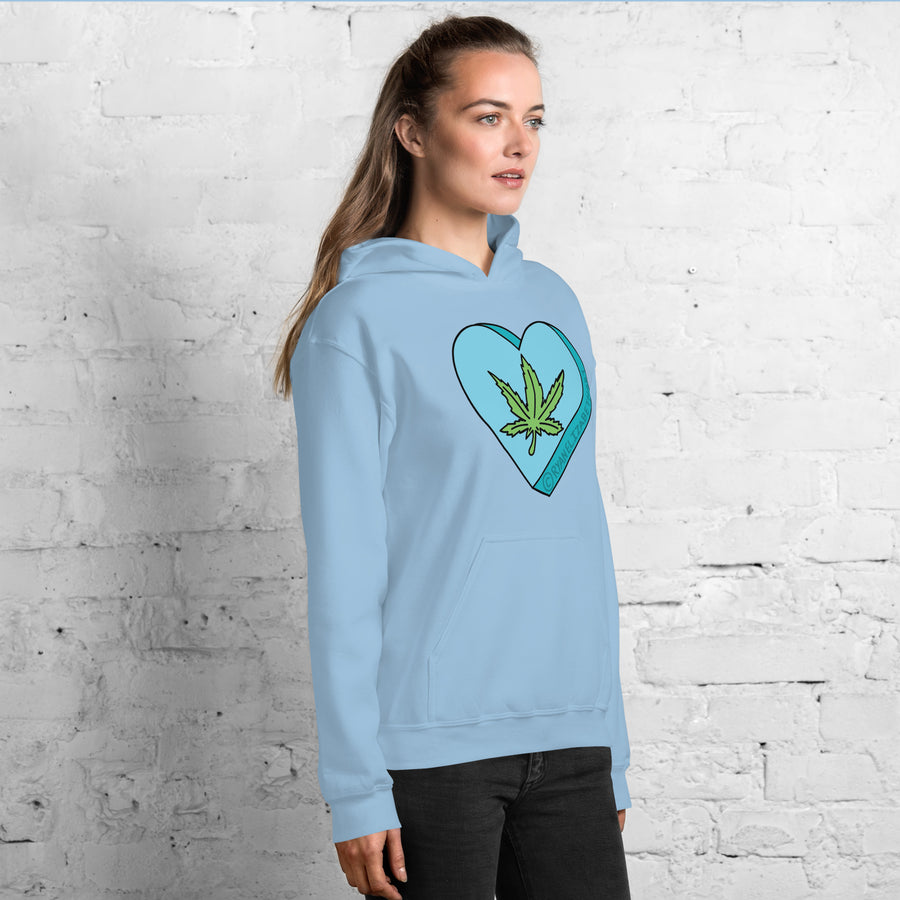 Weed Leaf Candy Heart Hoodie