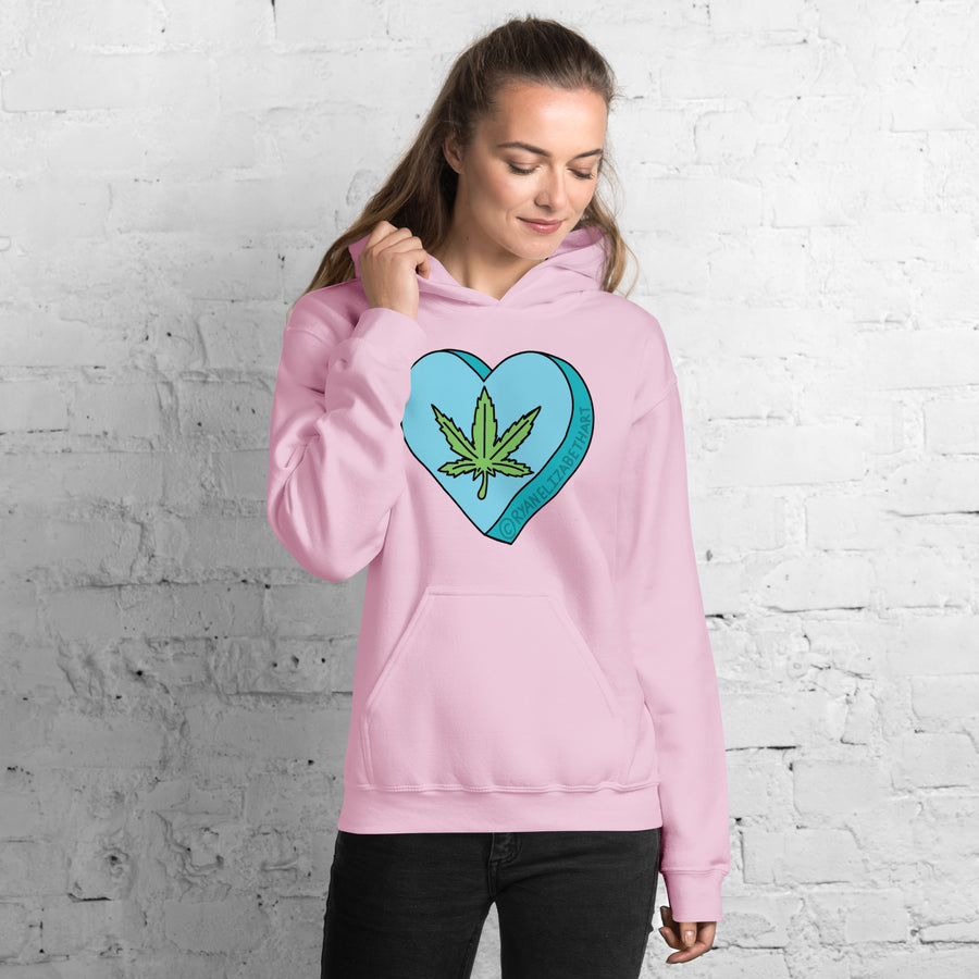 Weed Leaf Candy Heart Hoodie