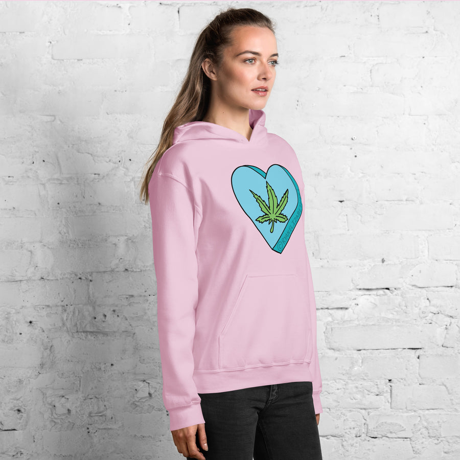 Weed Leaf Candy Heart Hoodie