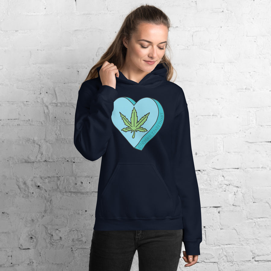 Weed Leaf Candy Heart Hoodie