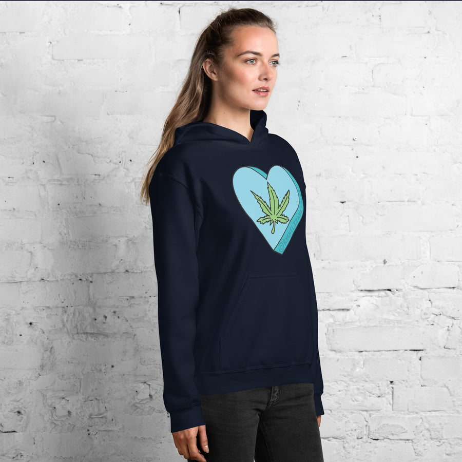 Weed Leaf Candy Heart Hoodie
