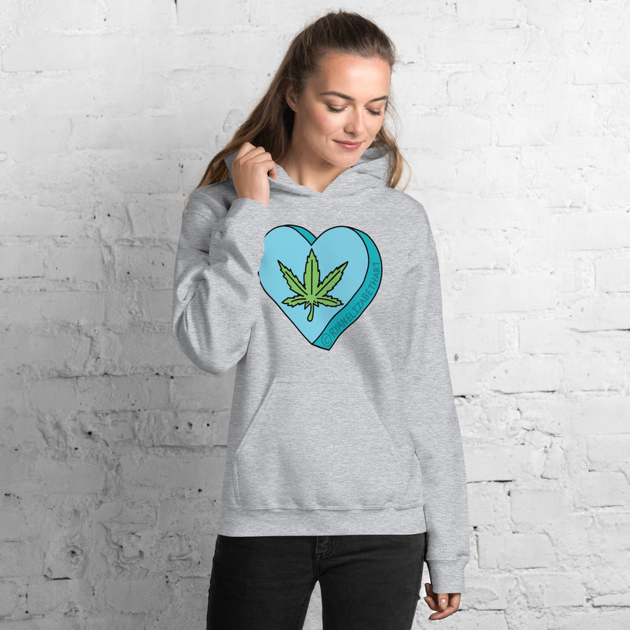 Weed Leaf Candy Heart Hoodie