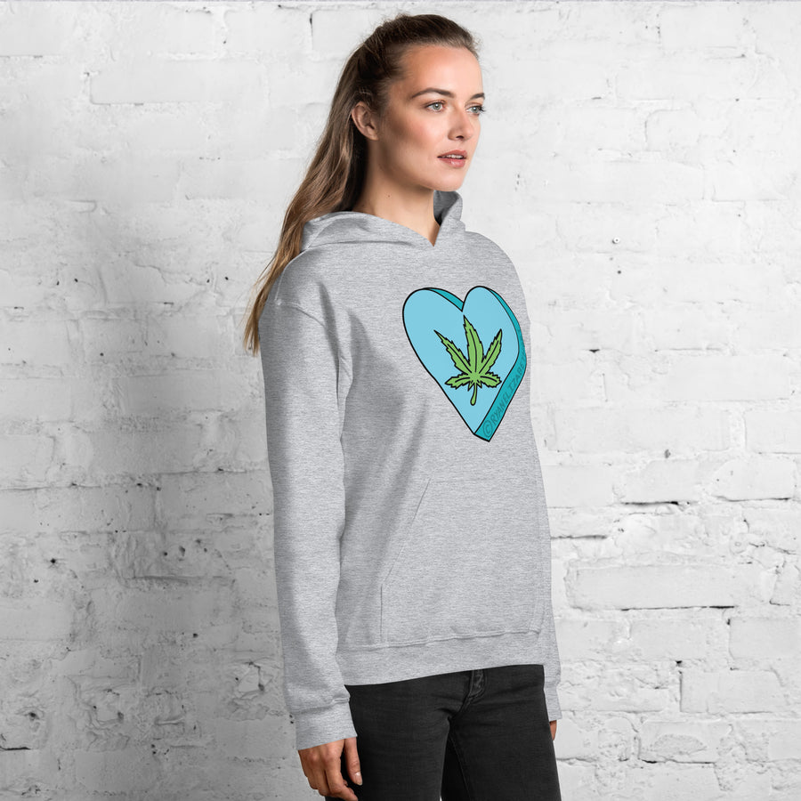 Weed Leaf Candy Heart Hoodie