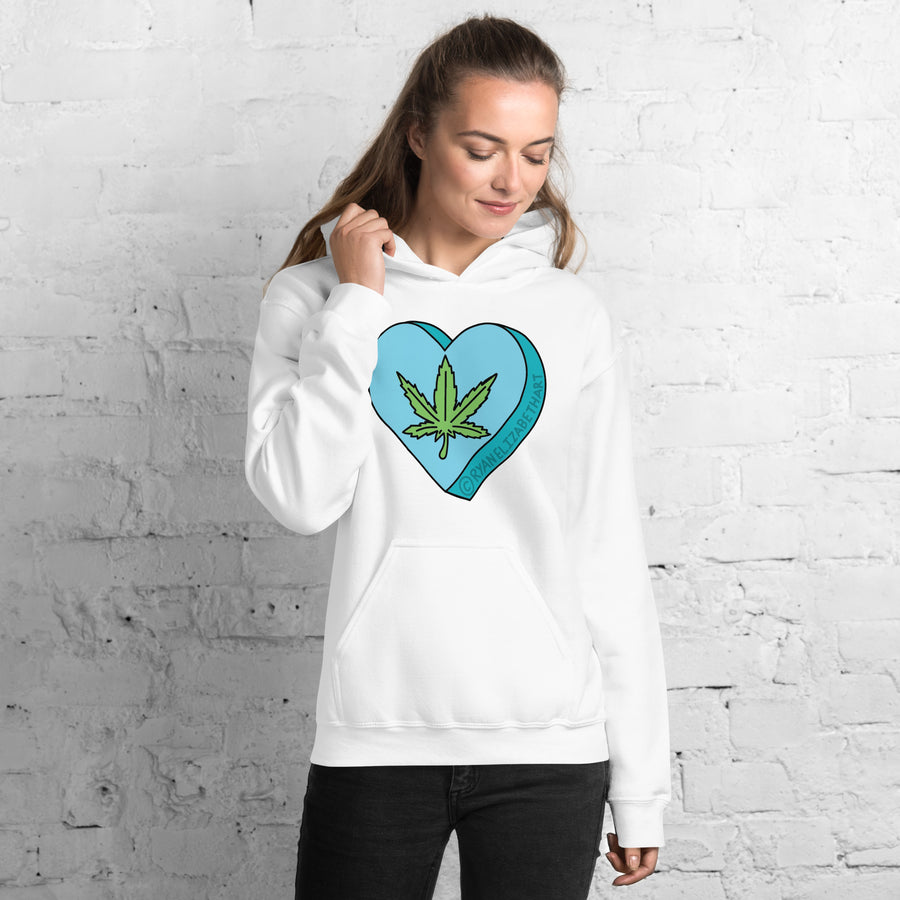 Weed Leaf Candy Heart Hoodie