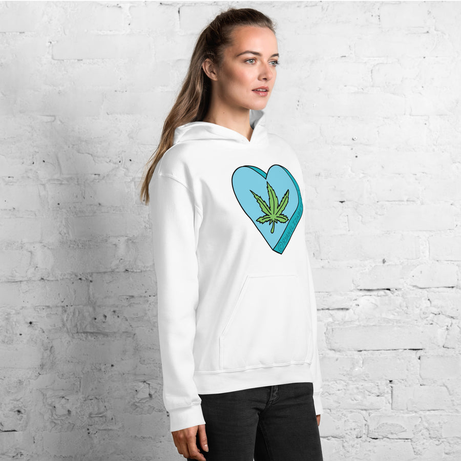 Weed Leaf Candy Heart Hoodie